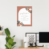 KINSLEY Boho Terracotta Trouw Welkom Poster (Thuiskantoor)