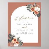 KINSLEY Boho Terracotta Trouw Welkom Poster (Voorkant)