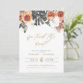 KINSLEY Boho Terracotta We Tied The Knot Elopement Kaart (Staand voorkant)