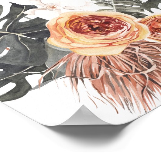 KINSLEY Boho Terracotta Wedding Welcome Poster (Hoek)