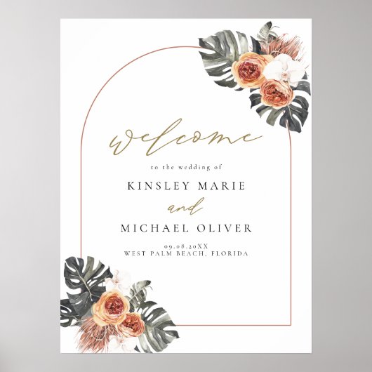 KINSLEY Boho Terracotta Wedding Welcome Poster (Voorkant)