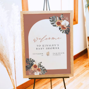 KINSLEY Boho Terracotta Welkomposter voor Baby Sho Poster