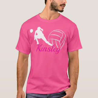 Kinsley Naam Gepersonaliseerde Volleybal T-shirt