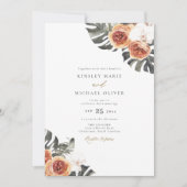 KINSLEY Tropische Boho Terracotta Foto Bruiloft Kaart (Voorkant)