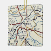 Kinston NC  Map Keramisch Ornament (Links)