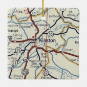 Kinston NC  Map Keramisch Ornament (Achterkant)