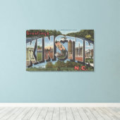 Kinston, North Carolina - Grote lettertjes Canvas Afdruk (Insitu (Houten vloer))