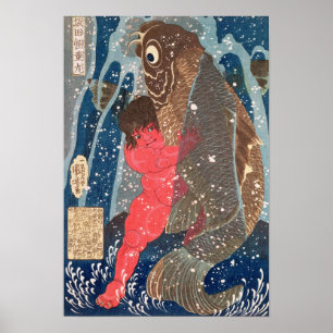 Kintoki zwaait de waterval op poster