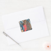 Kintoki zwaait de waterval op vierkante sticker (Envelop)