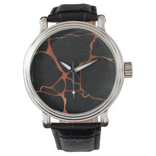 Kintsugi 1C zwart leder Horloge