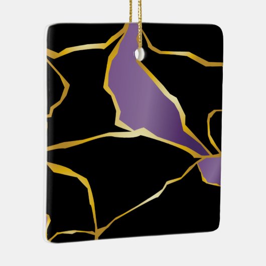 Kintsugi Amethyst Accents Ceramic Ornament. Keramisch Ornament (Rechts)