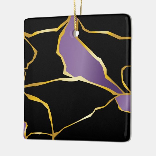 Kintsugi Amethyst Accents Ceramic Ornament. Keramisch Ornament (Links)