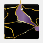 Kintsugi Amethyst Accents Ceramic Ornament. Keramisch Ornament (Voorkant)