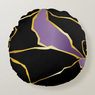 Kintsugi Amethyst Accents Rond Kussen