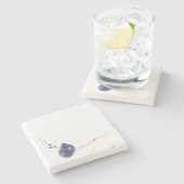 Kintsugi blue slakken-gedicht met goud stenen onderzetter (Zijkant)