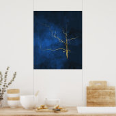 Kintsugi Electric Blue gold kintsugi japan ma Poster (Keuken)