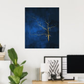 Kintsugi Electric Blue gold kintsugi japan ma Poster (Thuiskantoor)