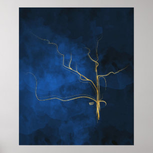 Kintsugi Electric Blue gold kintsugi japan ma Poster
