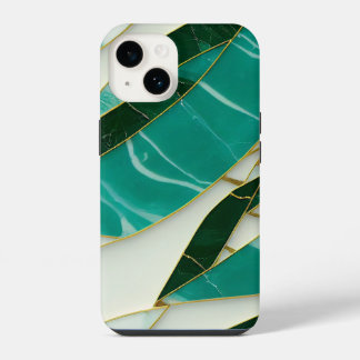 Kintsugi esthetiek jade marmer iPhone 14 hoesje
