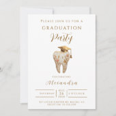 Kintsugi Floral Tooth Graduation Party Kaart (Voorkant)