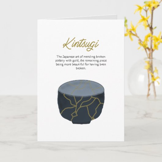 Kintsugi Golden Joinery Enmoegement Kaart (Gele Bloem)