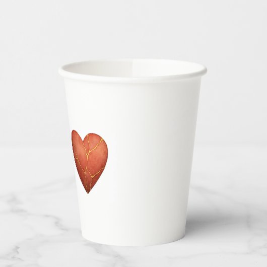 Kintsugi-hart Papieren Bekers (Links)