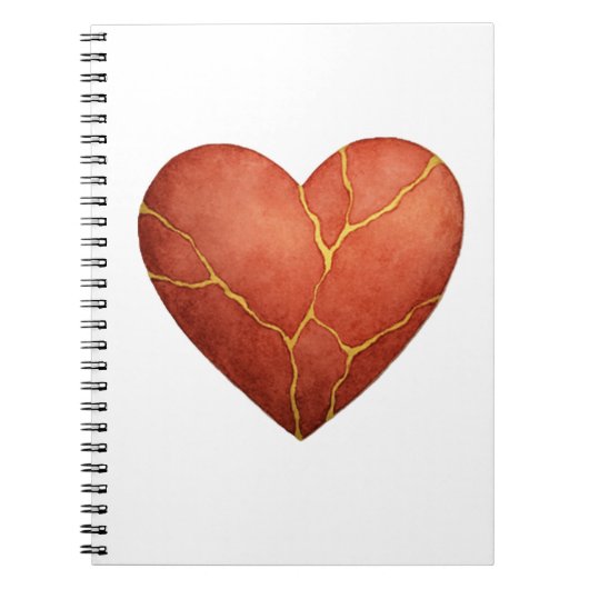 Kintsugi-hart uitnodiging notitieboek (Voorkant)