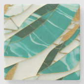 Kintsugi Jade en Marmer Stenen Onderzetter (Voorkant)