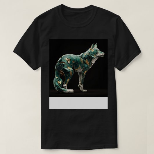 Kintsugi Jade Wolf Aof Kracht en Veerkracht 1 T-shirt (Design voorkant)