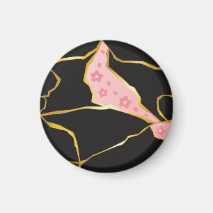 Kintsugi-magneet met kersenbloesemaccenten magneet