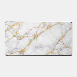 Kintsugi Marble Gold Fracture Luxury Desk Mat