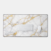 Kintsugi Marmer Goud Breuk Luxe Bureaumat (Keyboard & Muis)