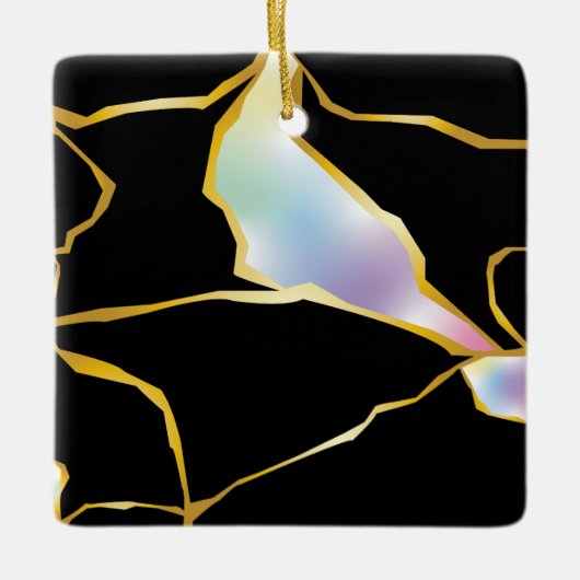 Kintsugi met Multicolor Jewel Tone Keramisch Ornament (Voorkant)