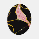 Kintsugi-ornament met kersenbloesemaccenten keramisch ornament (Rechts)