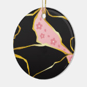 Kintsugi-ornament met kersenbloesemaccenten keramisch ornament (Links)