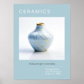 Kintsugi Pottery Poster Series | Bleek blauw (Voorkant)