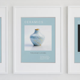 Kintsugi Pottery Poster Series | Bleek blauw