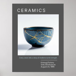 Kintsugi Pottery Poster Series | Grijs