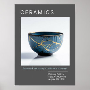 Kintsugi Pottery Poster Series Grijs