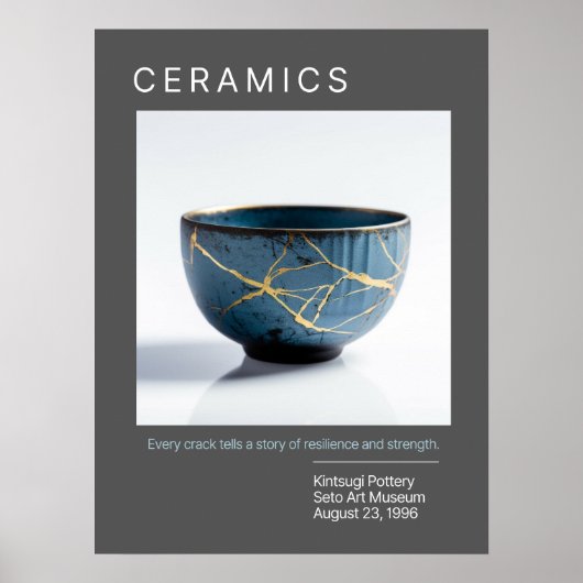 Kintsugi Pottery Poster Series | Grijs (Voorkant)
