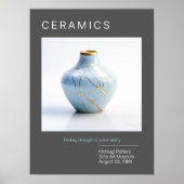 Kintsugi Pottery Poster Series | Grijs (Voorkant)