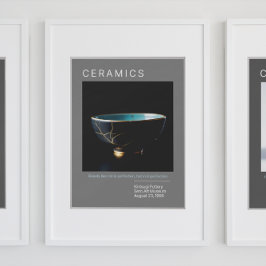 Kintsugi Pottery Poster Series | Grijs