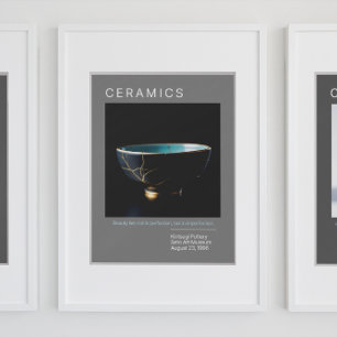 Kintsugi Pottery Poster Series Grijs