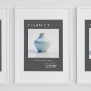 Kintsugi Pottery Poster Series   Grijs