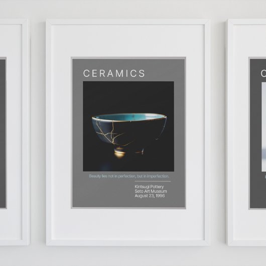 Kintsugi Pottery Poster Series | Grijs