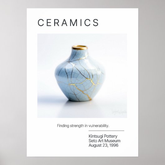 Kintsugi Pottery Poster Series | wit (Voorkant)