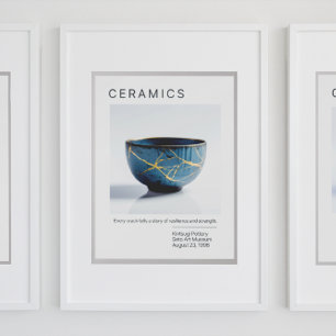 Kintsugi Pottery Poster Series wit