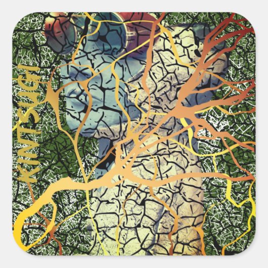 Kintsugi - reparierte Identität Vierkante Sticker (Voorkant)