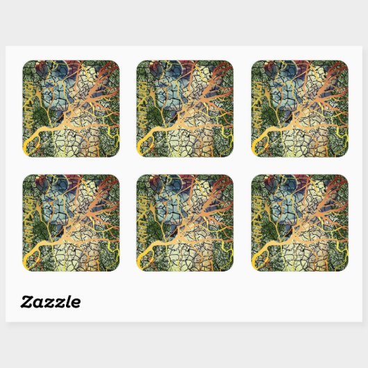 Kintsugi - reparierte Identität Vierkante Sticker (Vel)