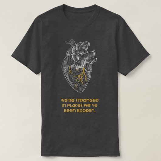 Kintsugi Stronger wanneer de gebroken Japanse Pott T-shirt (Design voorkant)